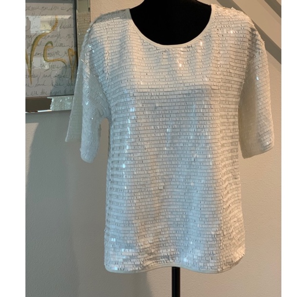 White Sequin Top